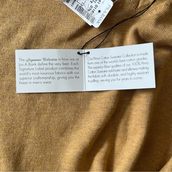 JoS. A. BANK SIGNATURE COLLECTION PIMA COTTON HONEY COLOR SWEATER - Picture 3 of 6